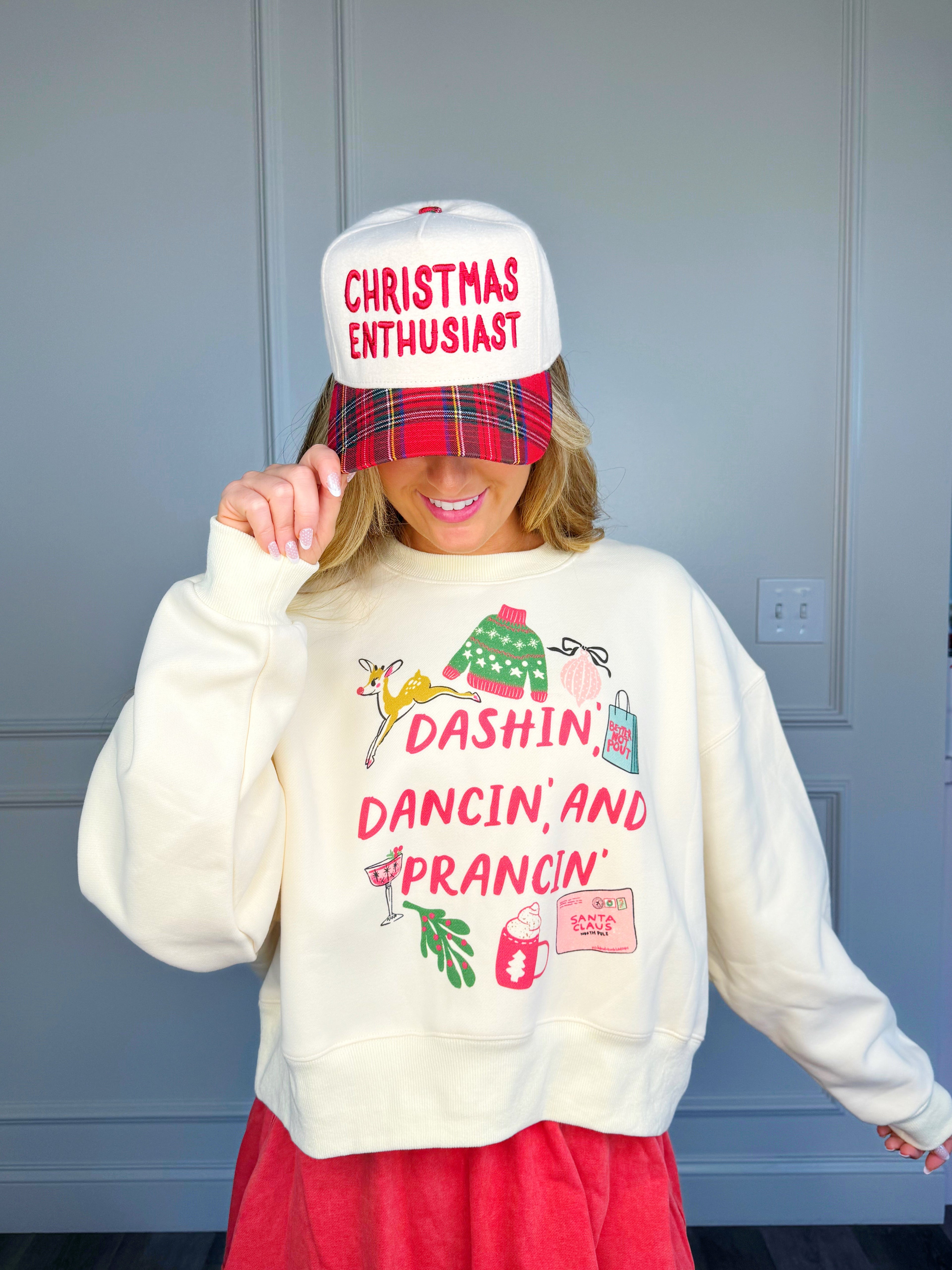 Dashin, Dancin and Prancin Crop Sweatshirt-Pre Order!