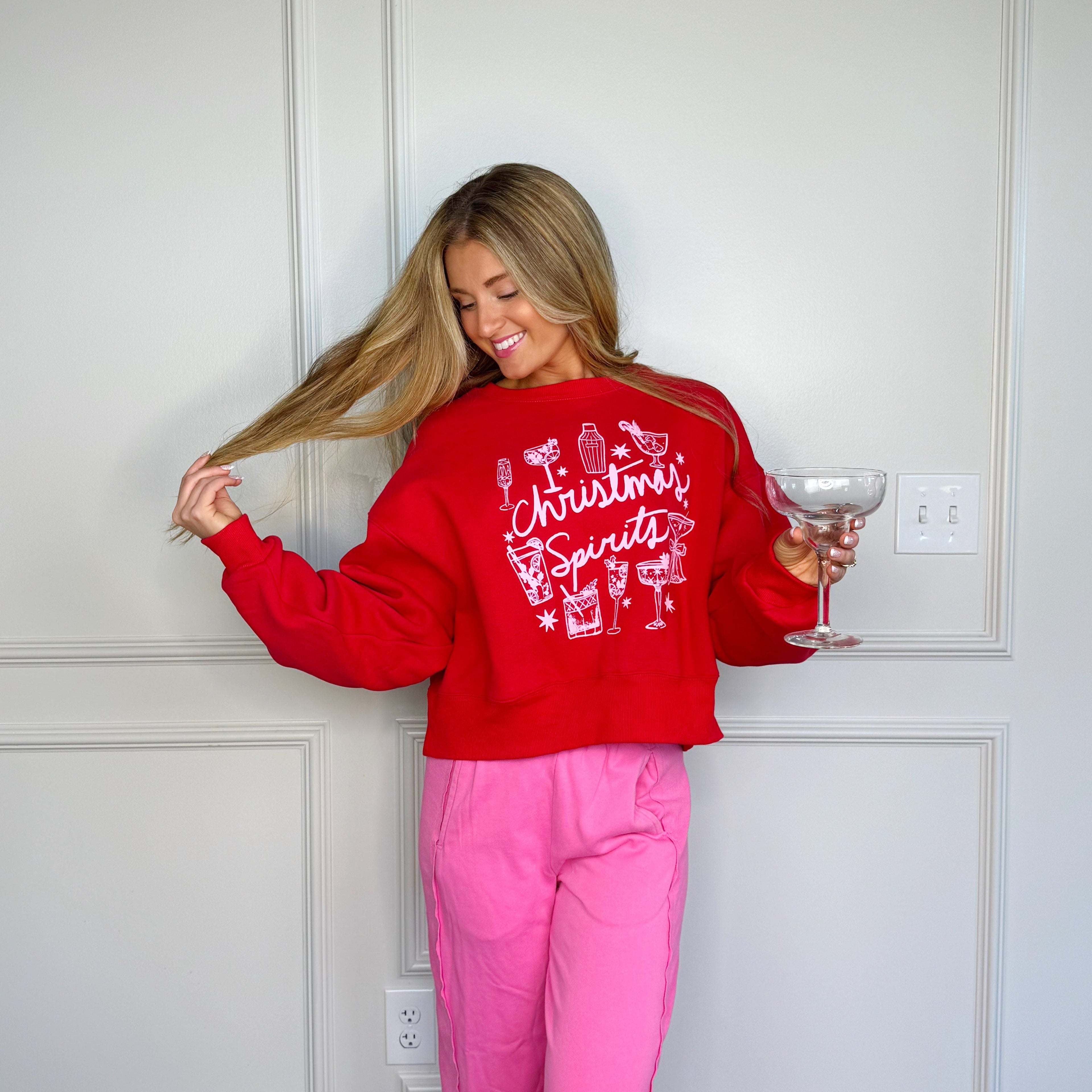 Christmas Spirits Crop Sweatshirt-Pre Order!