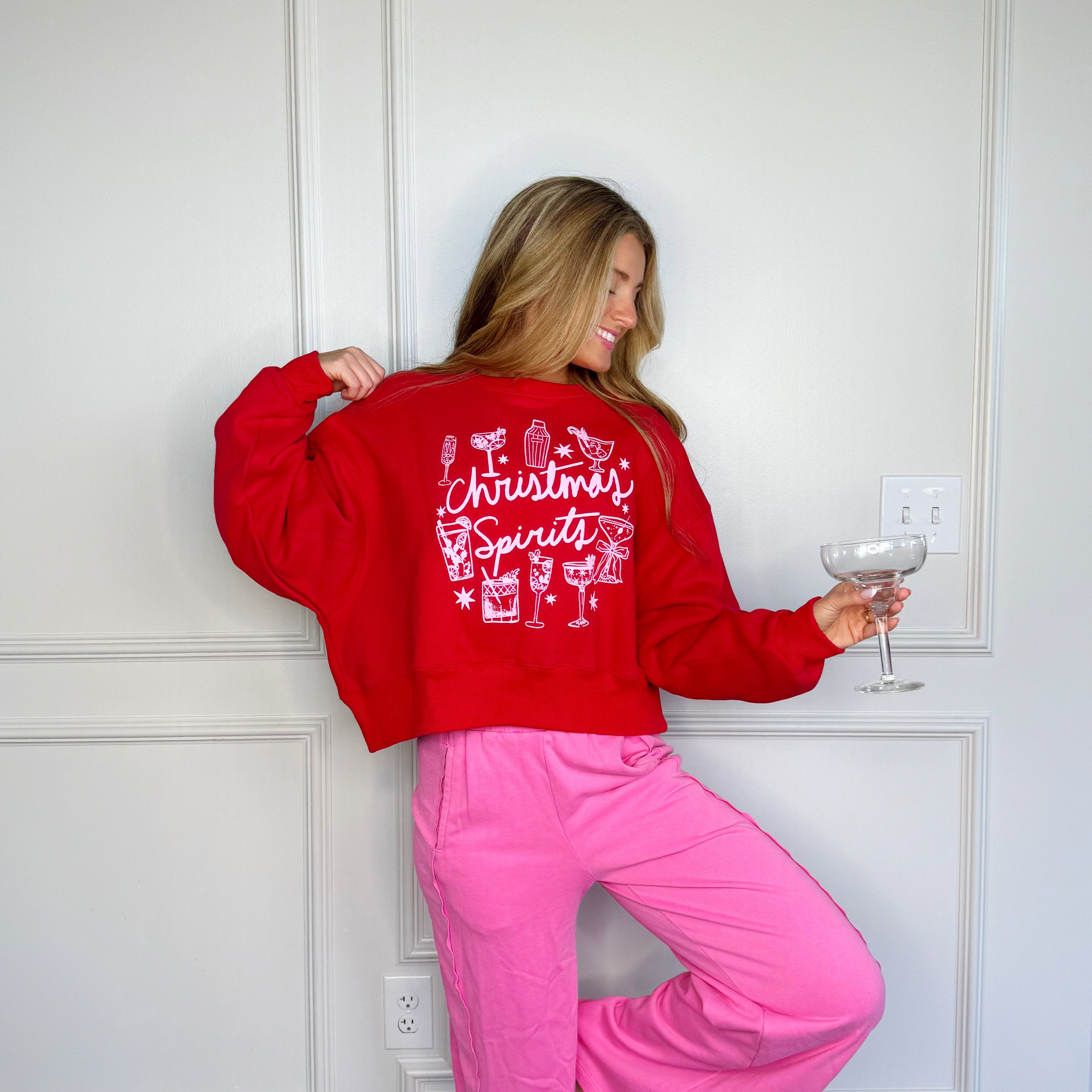 Christmas Spirits Crop Sweatshirt-Pre Order!