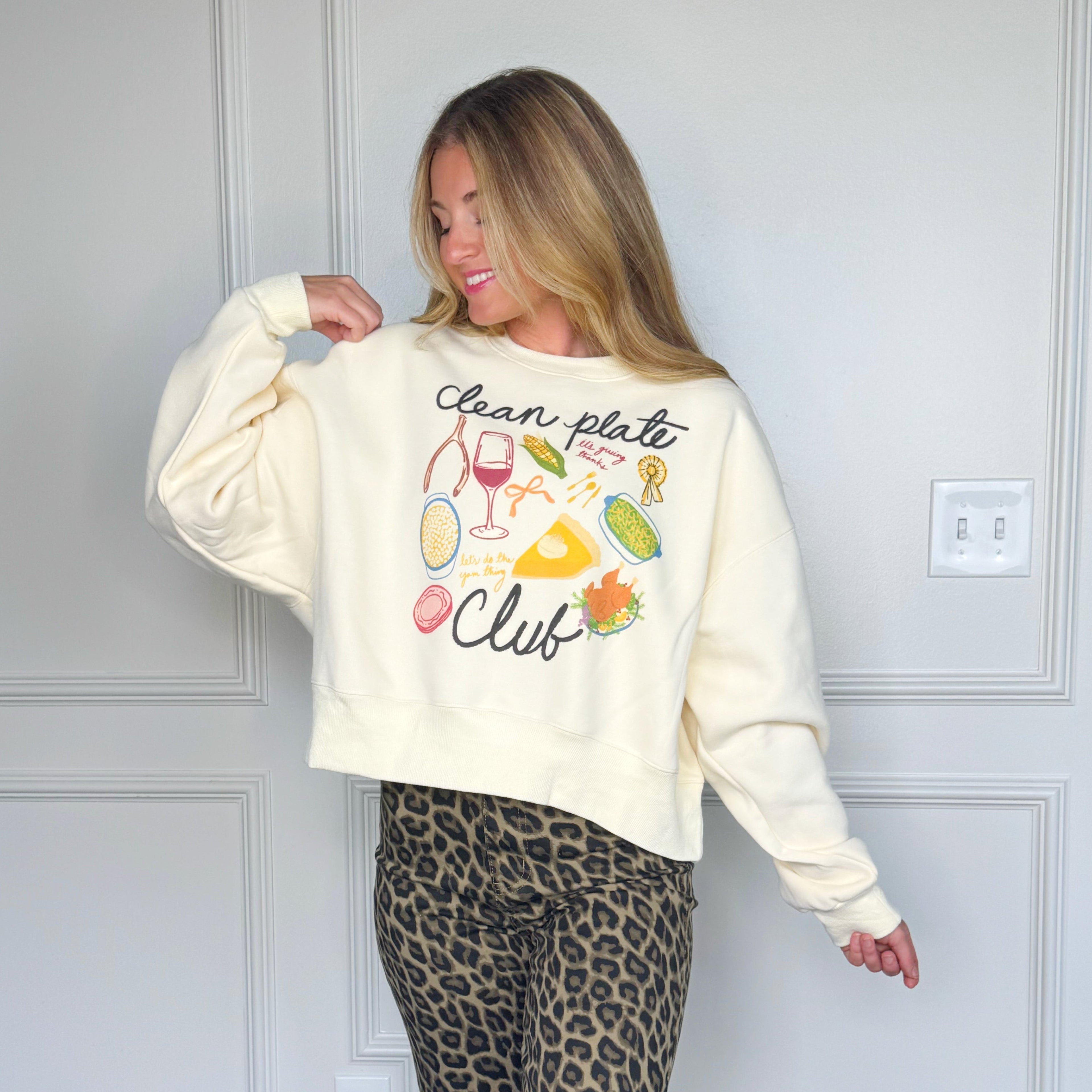 Clean Plate Club Cropped Sweatshirt- Pre Order!