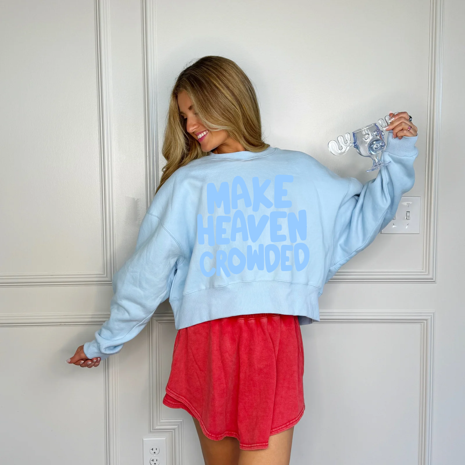 Make Heaven Crowded Puff Crop Sweatshirt