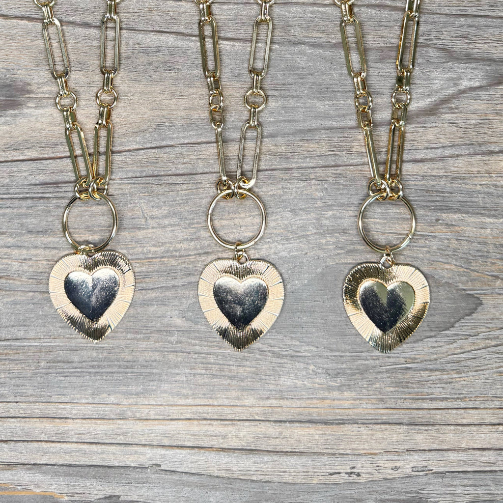 Chunky Chain Gold Heart Necklace